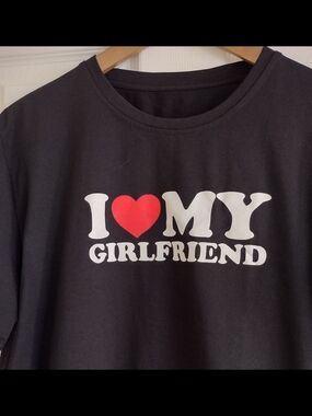 Black 'I ♥ My Girlfriend' Graphic Tee